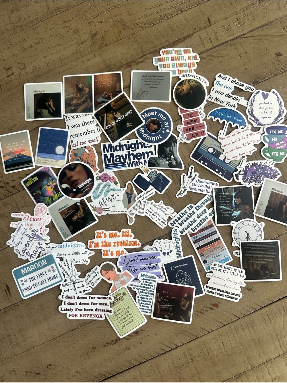 Taylor Swift inspired waterproof vinyl stickers 50 pack